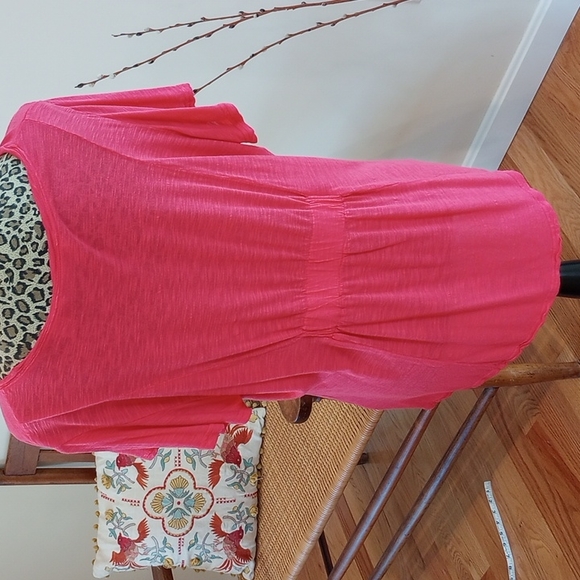 FREE W BUNDLE Derek Heart Plus Short Sleeve T Shirt  Raspberry 2X, 100% Rayon - Picture 3 of 8